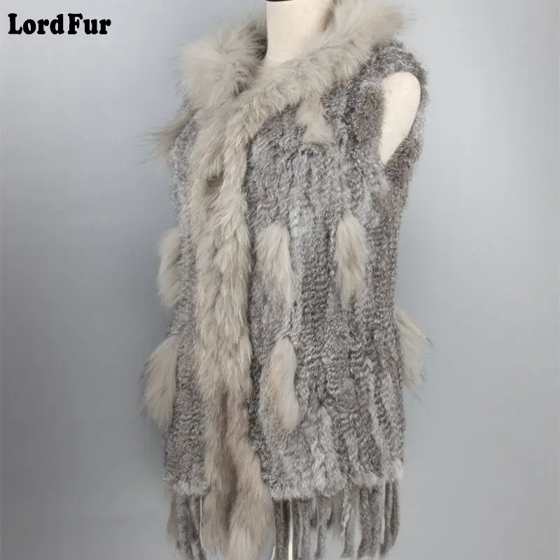 (TopFurMall) женский модный жилет из натурального кроличьего меха с капюшоном и