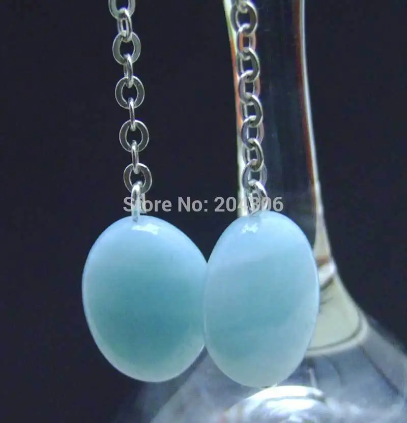 Серьги подвески из серебра 925 пробы с натуральным амазонитом 13 х17 мм|earrings free