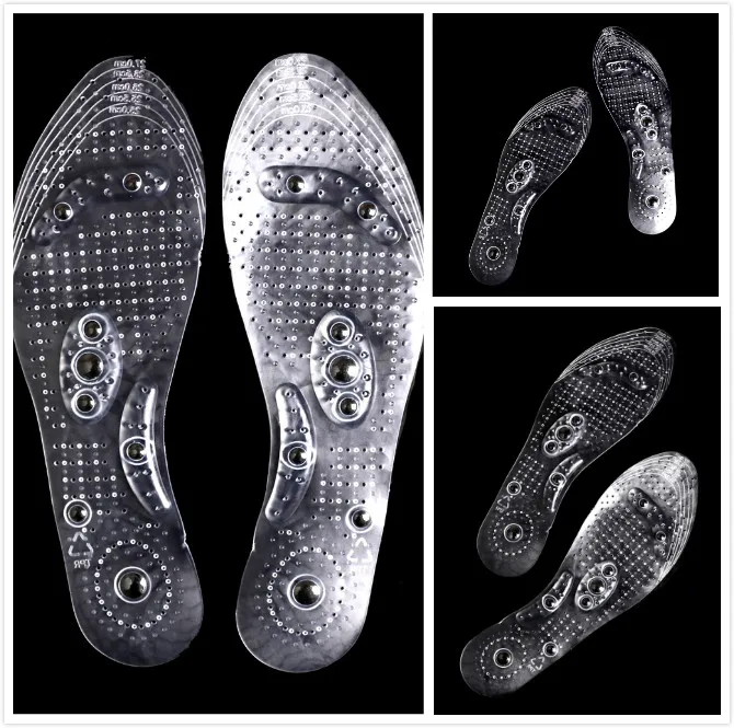 1Pair Magnetic Massage Foot Shoe PVC Silicone Insoles Women/Men Unisex Acupressure Slimming Comfort Care Relaxation | Спорт и