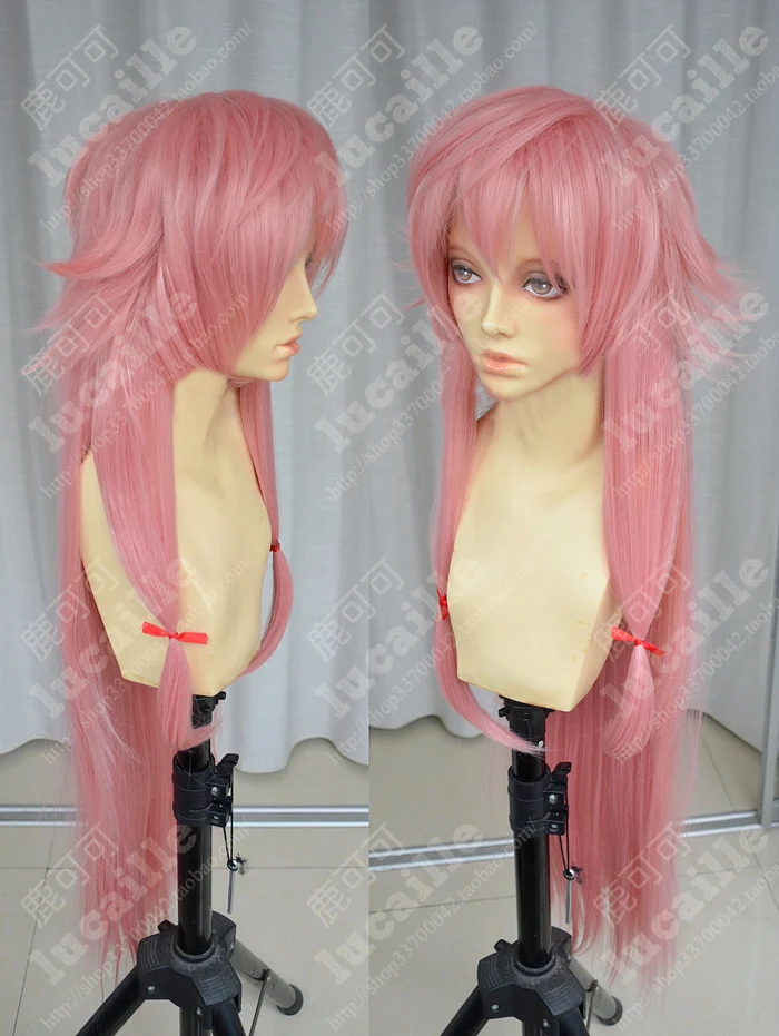 Дневник The Future Mirai Nikki Yuno Gasai длиной 100 см персиковый розовый термостойкие волосы