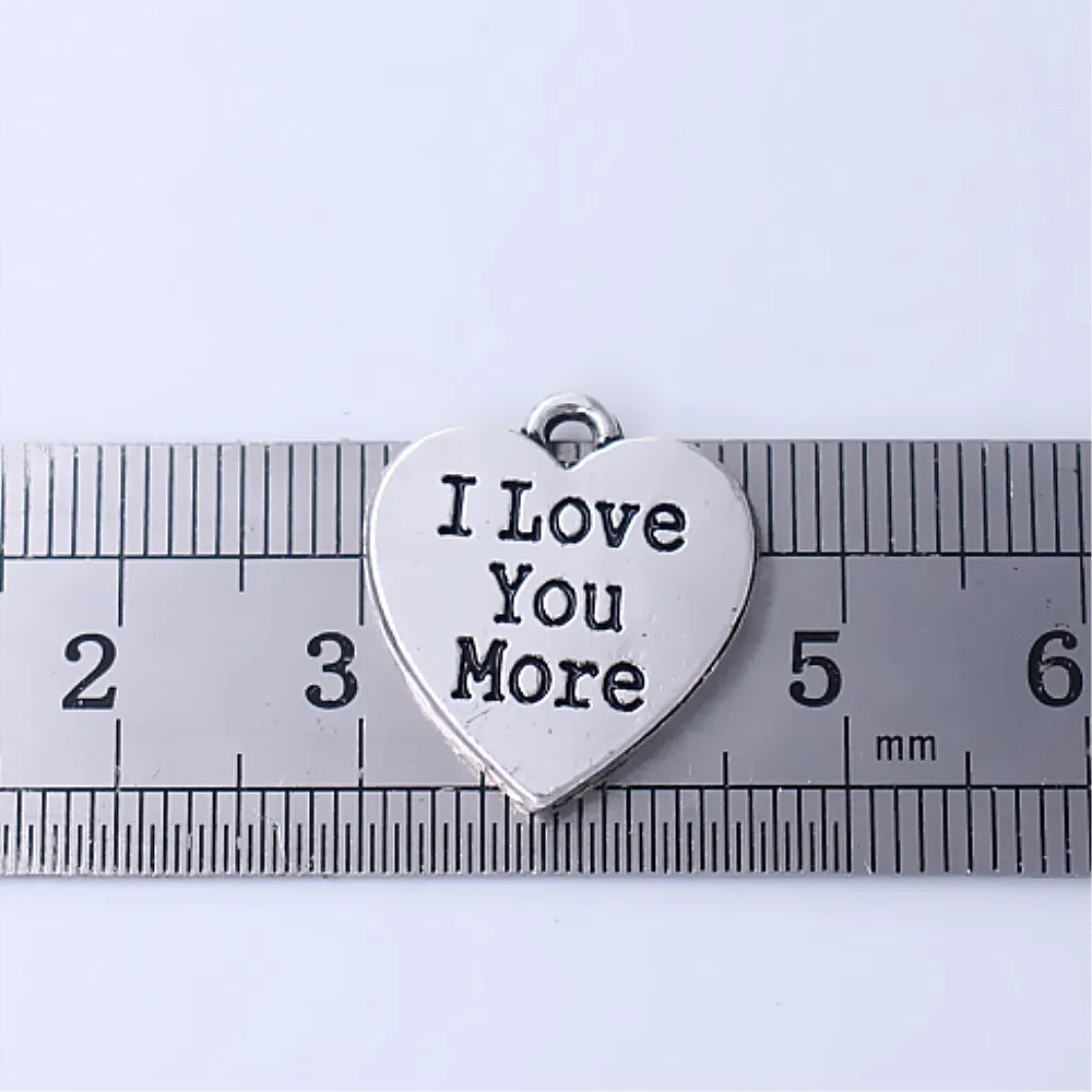 Double Nose Eco friendly Zinc alloy i love your more charm Message Heart Pendants | Украшения и аксессуары