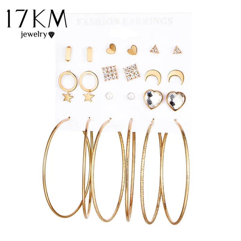 17 км Bijoux геометрический кристалл сердце Серьги-гвоздики для Для женщин Мода Имитация Перл Большие серьги для рождественской вечеринки Свадебные украшения сережки бижутерия серьги серебро серьги с камнями