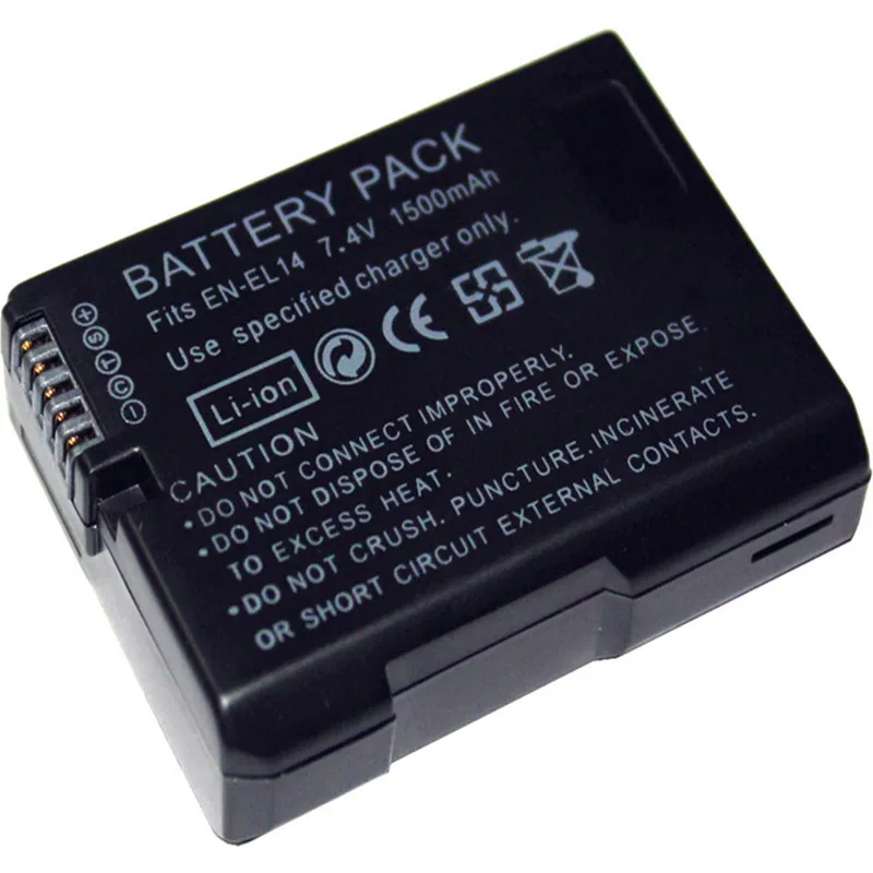 

Free shipping 2pcs/lot EN-EL14 EN-EL14a ENEL14 7.4V 1500mAh Battery for Nikon P7800 P7700 D3400 D5500 D5300 D5200 D3300 D5100