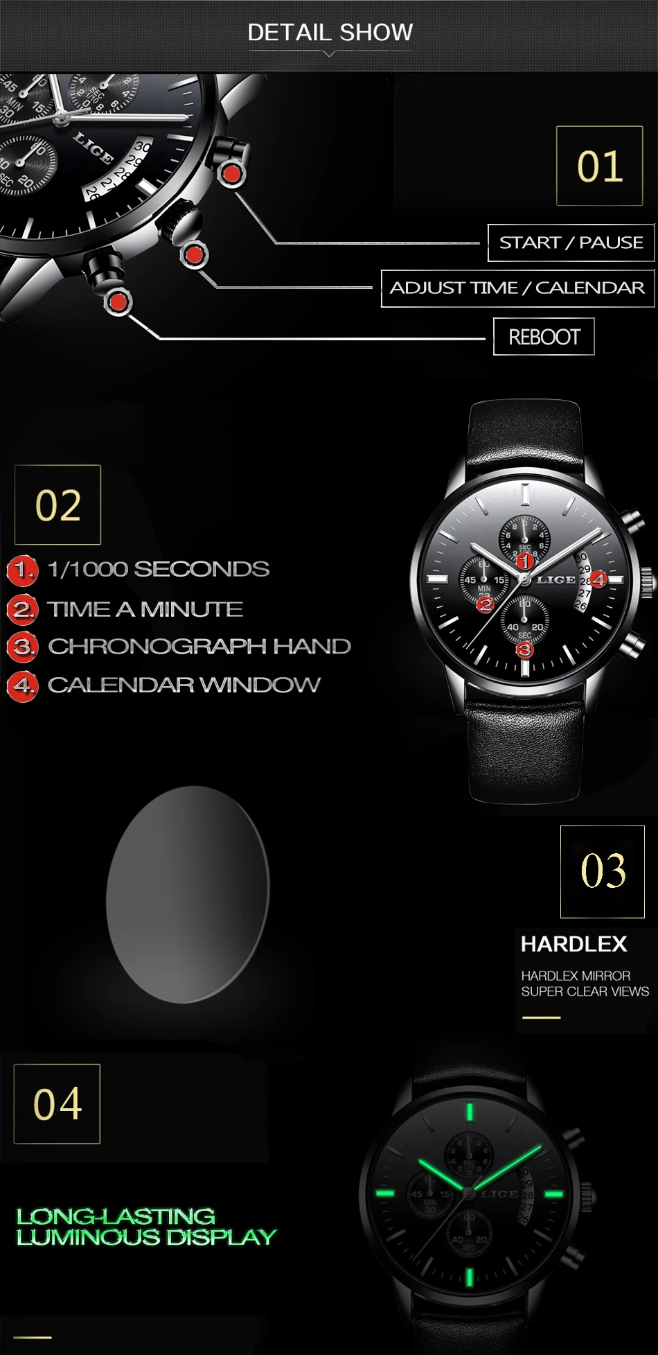 Relojes hombre LIGE Роскошные Брендовые мужские часы спортивные водонепроницаемые кварцевые часы модные деловые мужские кожаные часы relogio masculino