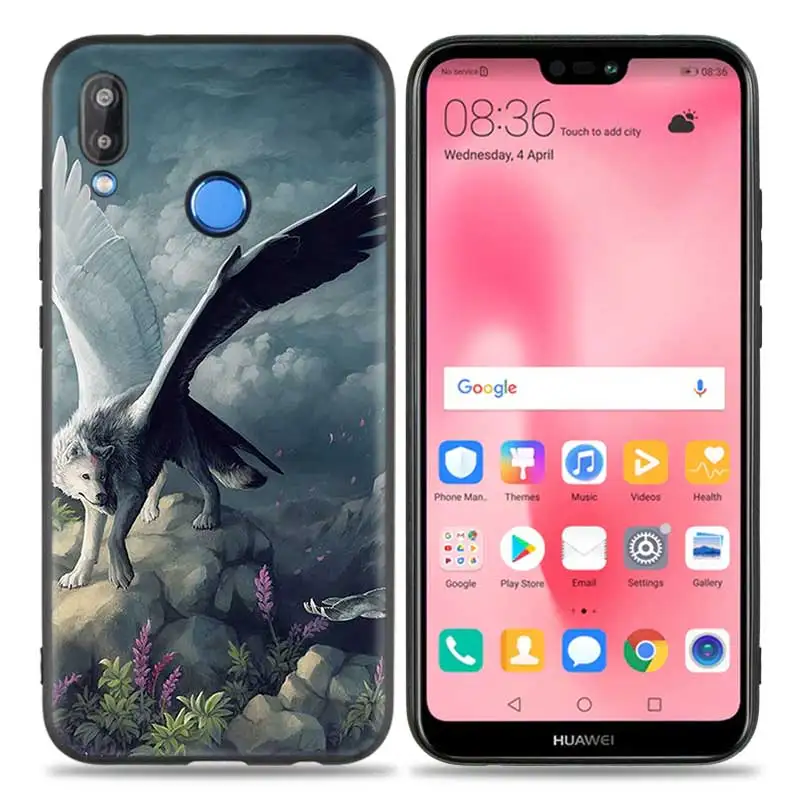 Силиконовый чехол для huawei P20 P10 P9 P8 Lite Pro P Smart+ Nova 3i 3E чехол для телефона s волк Дракон животные - Цвет: A004