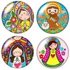 Мария вера благословенный БОГ 10 шт. Смешанные 12 мм16 мм18 мм25 мм круглые фото стекло кабошон демонстрация плоская задняя часть изготовление фурнитуры ZB0952