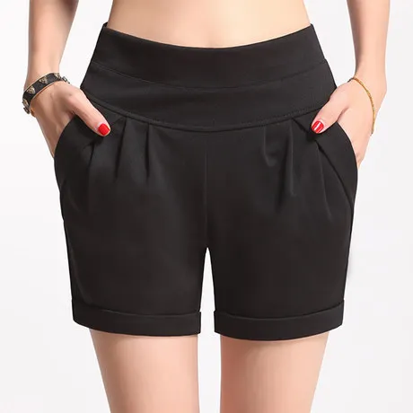 

Hot summer femininos shorts cotton pockets ladies shorts female thin mid waist wrinkle belt Pleated pantalones cortos Feminino