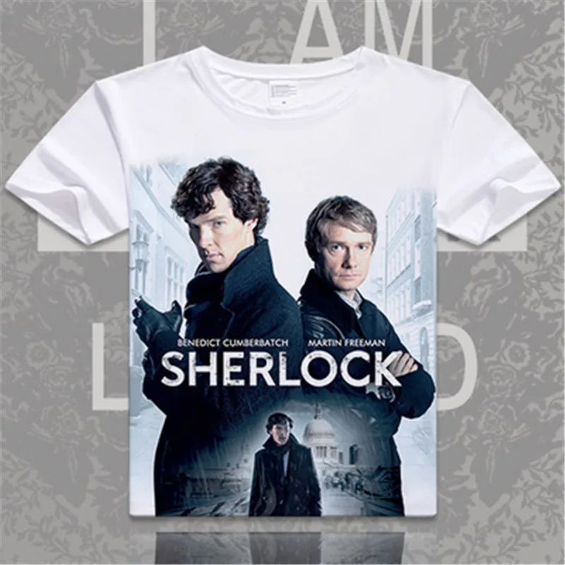 Футболка SherLock Холмс футболка с принтом doctor John Watson British London Benedict Cumberbatch модная для