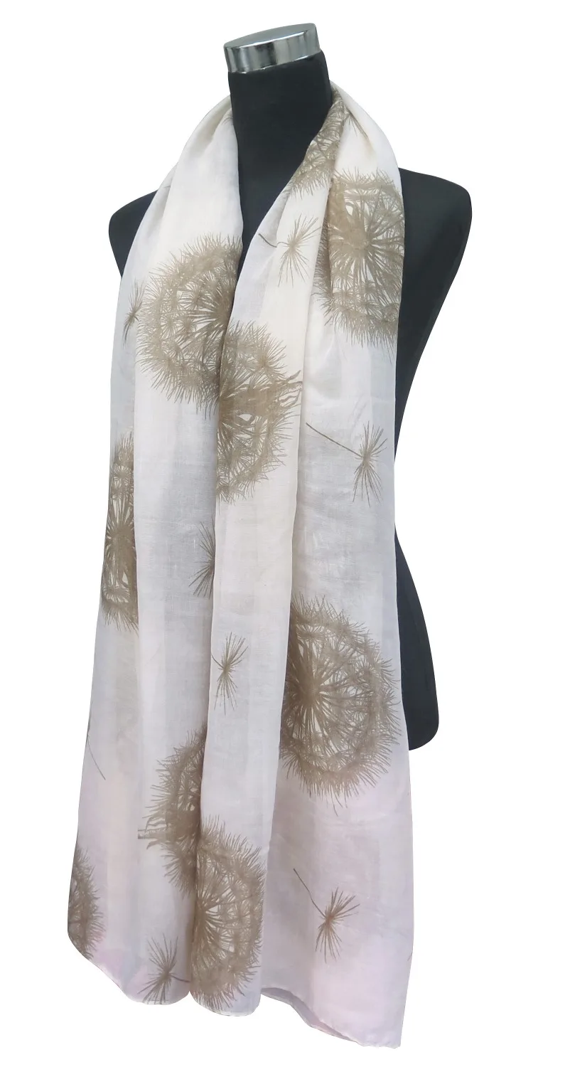 Модный женский шарф с принтом одуванчика мягкая легкая шаль |