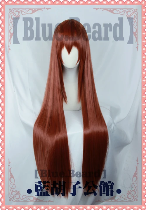 Парик для косплея Steins Gate Makise Kurisu Christina 80 см 100 длинные прямые медные красные