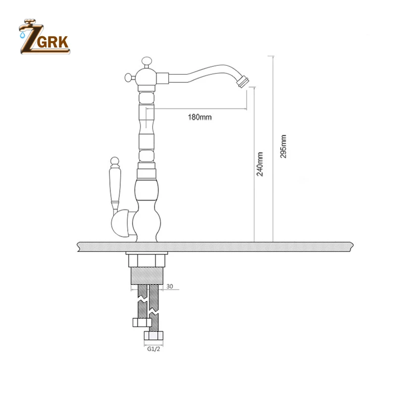 zgrk bathroom faucet accessories antique brass kitchen faucet 360 swivel bathroom basin sink mixer tap crane free global shipping