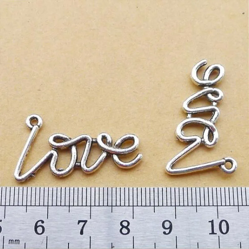 

17x30mm Antique Silver Zinc Alloy Love Charms Pendant Fit For Jewelry Making 25PCS/lot