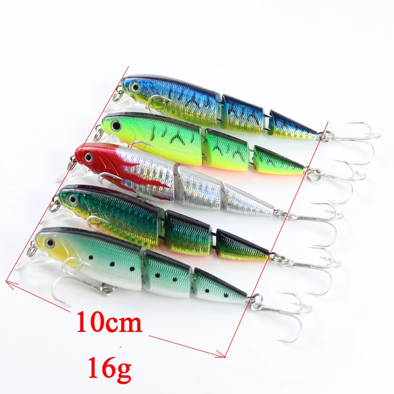 3 Сегмента Жесткий Swimbait 10 см 16 г Реалистичного Рыболовную Приманку С Двумя