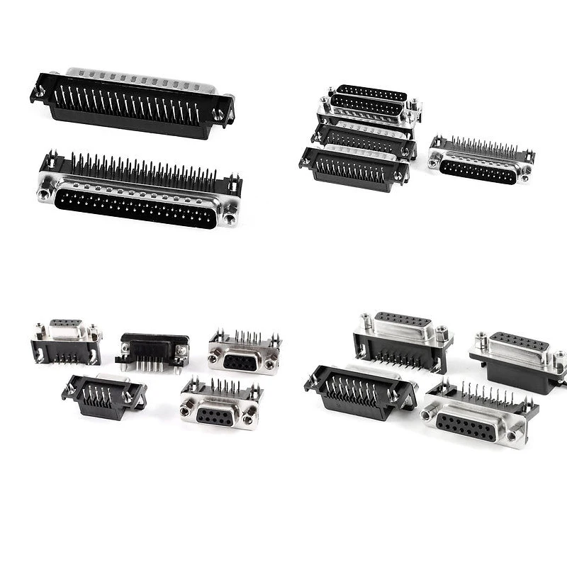 5 шт. DR9 DR15 DR25 DR37 9/15/25/37 Pin 90 градусов гнездовой разъем D sub PCB монтажный DB9 DB15 DB25 DB37|db9