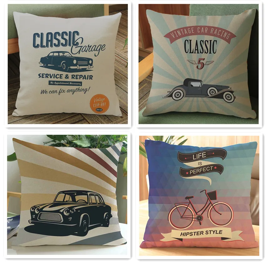 Наволочка для подушки в винтажном стиле декоративная наволочка дивана с принтом