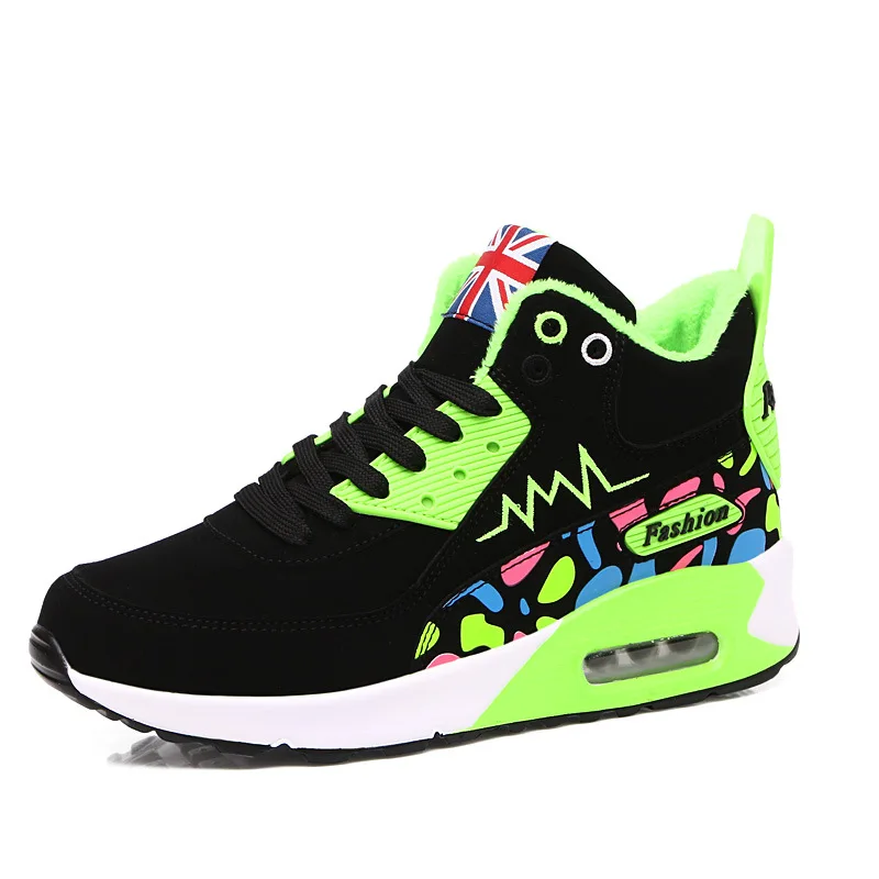 

Woman Snow Boots Winter Warm Sport Running Outdoor Couple Shoes Lightweight Athletic Sneakers Women Height Increasing Lace Up