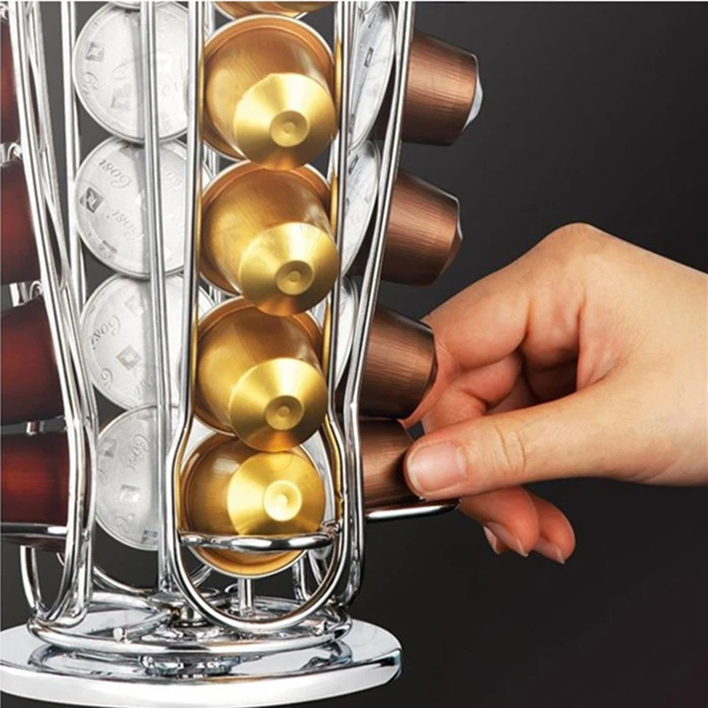 Вращающийся 40 чашки капсулы для кофемашины Nespresso стеллаж хранения поворотный