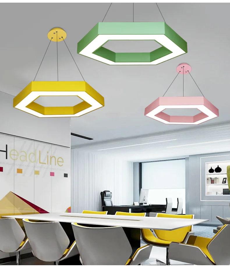 Led простая креативная офисная люстра офисный подвесной светильник инженерный