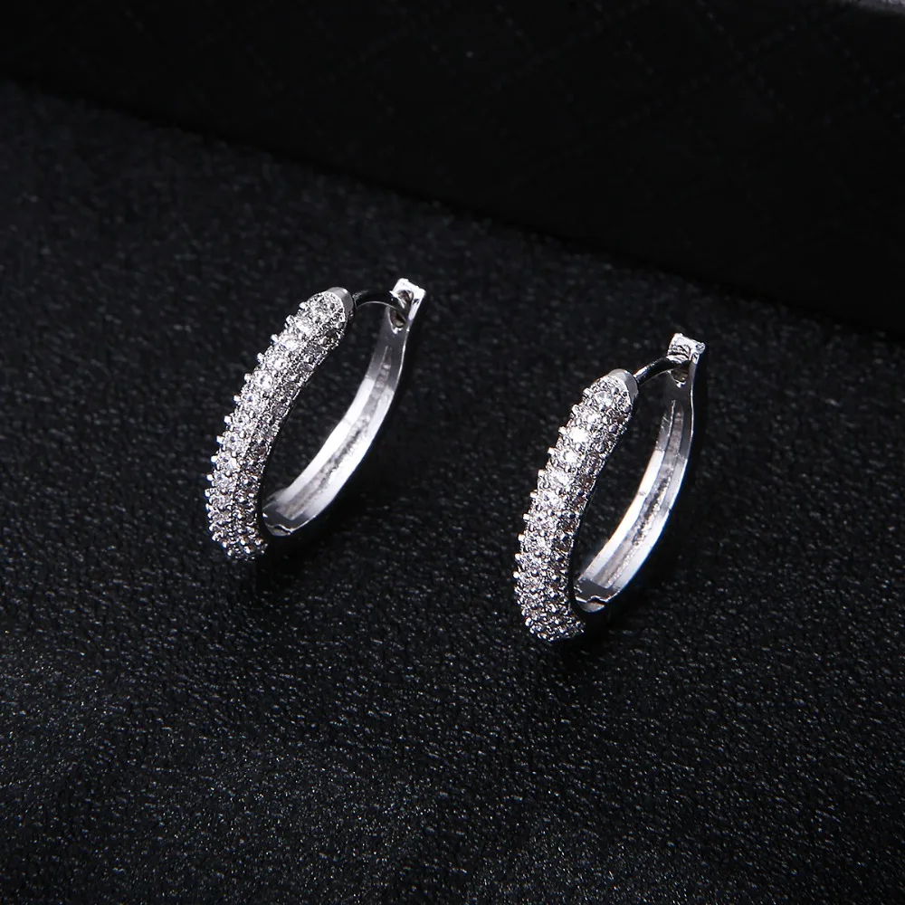 

Роскошные круглые серьги-кольца с кубическим цирконием Эффектные серьги-кольца для женщин Свадебные Серьги Дубай ювелирные изделия аксессуары E4601