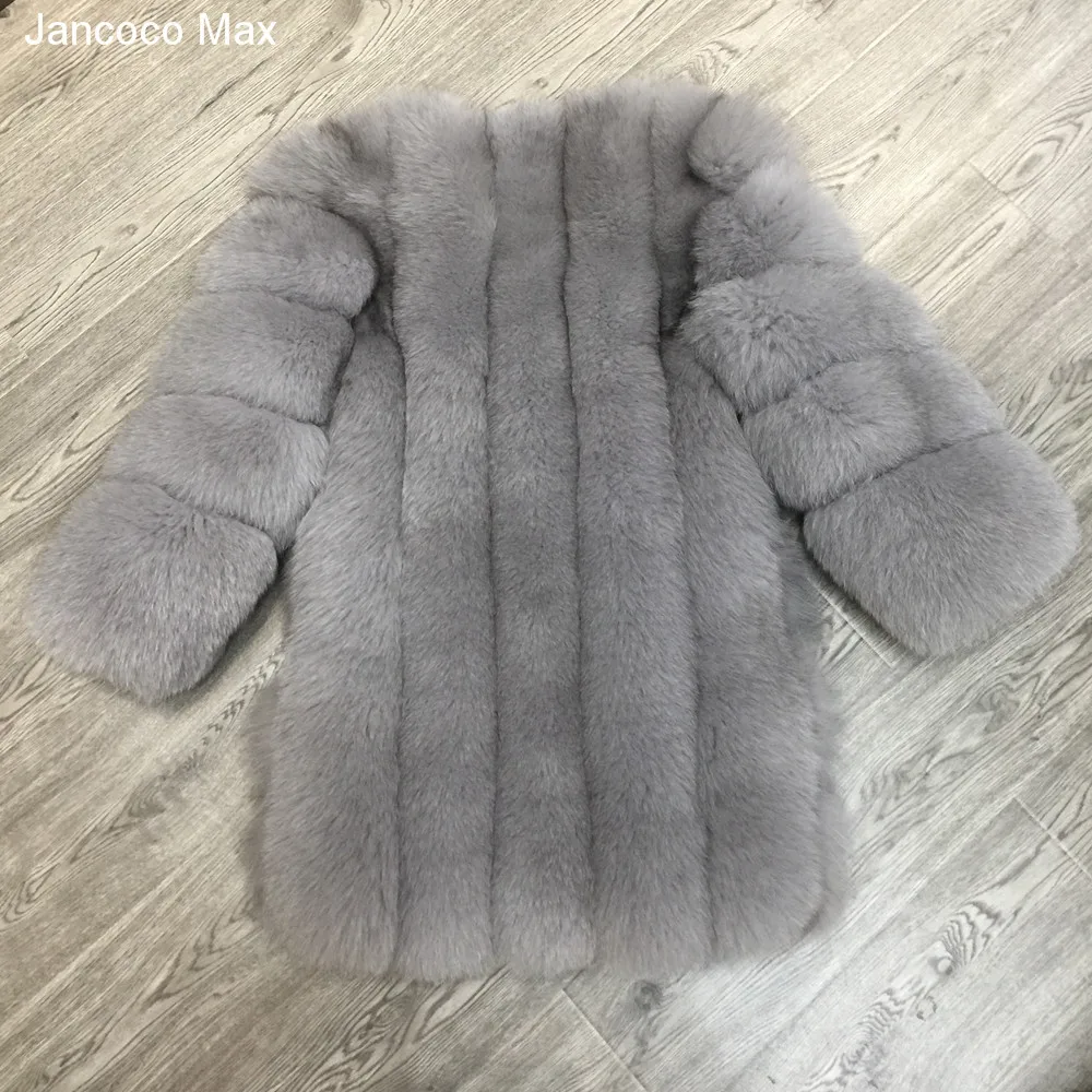 Jancoco Max Lady модное зимнее теплое длинное пальто из натурального Лисьего меха, женская верхняя одежда из натурального меха, Новое поступление S7152