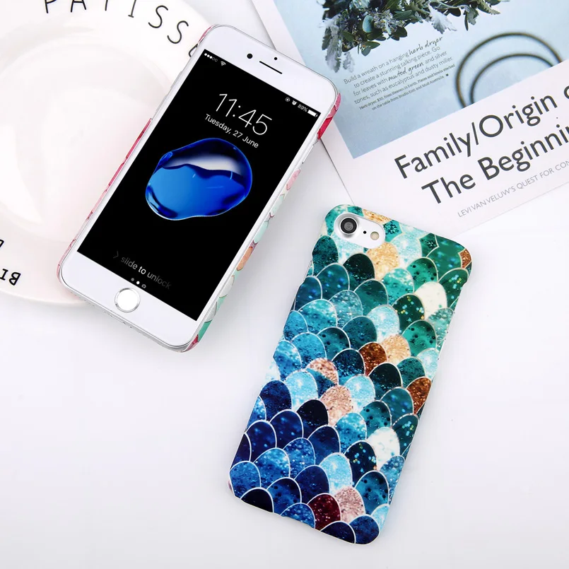 USLION цветочный лист печати чехол для телефона для iPhone 7 Plus XR XS Max ананас мрамор твердый PC Обложка письмо чехол для iPhone X 8 6 Plus