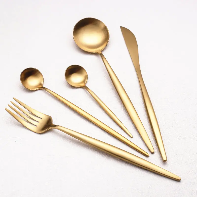 Gold(6 Sets) KuBac 30 штук золото/черный/серебро 18/10 нержавеющая сталь столовые приборы нож для стейка столовая вилка розовое золото набор столовых приборов столовые приборы - Цвет: Gold(6 Sets)