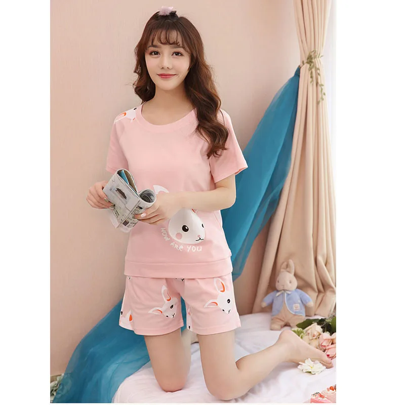 FL097C розовые шорты пижамы Kawaii Pigiama Donna Пижама Kigurumi Mujer белье ночной костюм женские