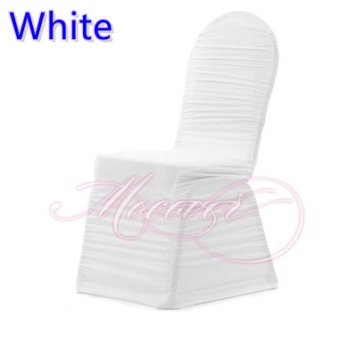

Белый цвет, Обложка стула с рюшами для телефона, универсальный чехол для стула из лайкры, плиссированный Чехол для стула из спандекса, оптов...