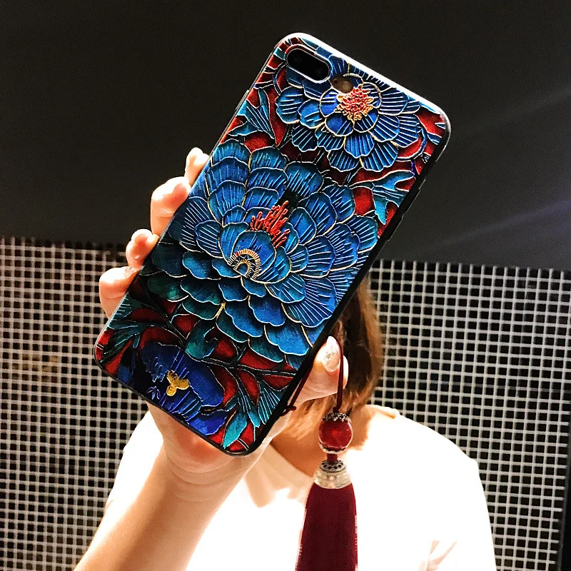 Chinese 3D Emboss Cartoon Patterned Phone Case For iphone X 8 7 Plus Cases Soft Silicone Cover Xiaomi MIX2 for Huawei p20 |