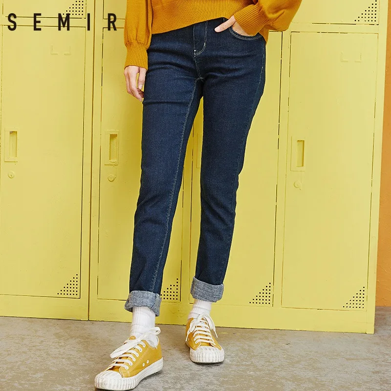 SEMIR джинсы для женщин 2017 зима новые модные брюки девочек Винтаж тонкая одежда