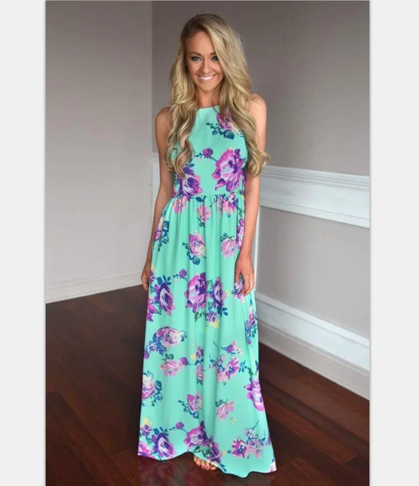 Платье PPXX с цветочным принтом для девочек летнее пляжное макси-платье мамы и