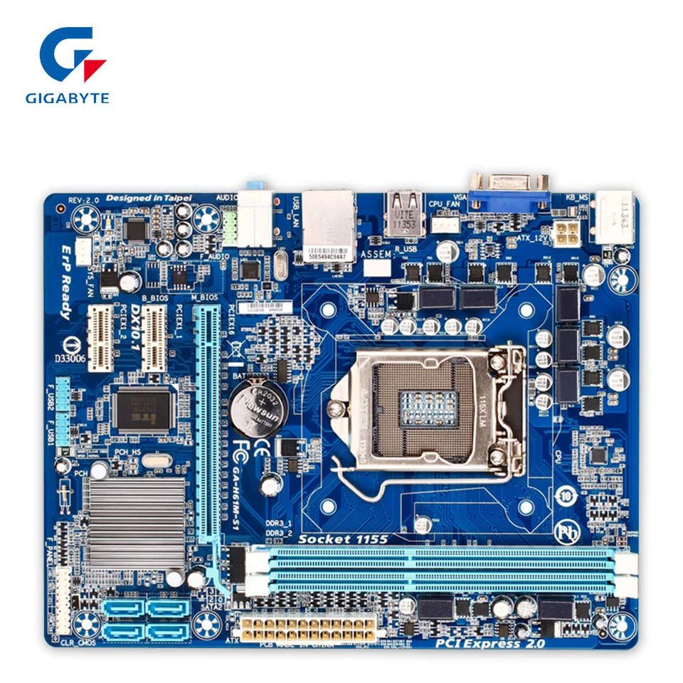 Gigabyte GA H61M S1 рабочего Материнская плата H61 LGA 1155 Core i7 i5 i3 DDR3 16G SATA2 USB2.0 VGA микро atx