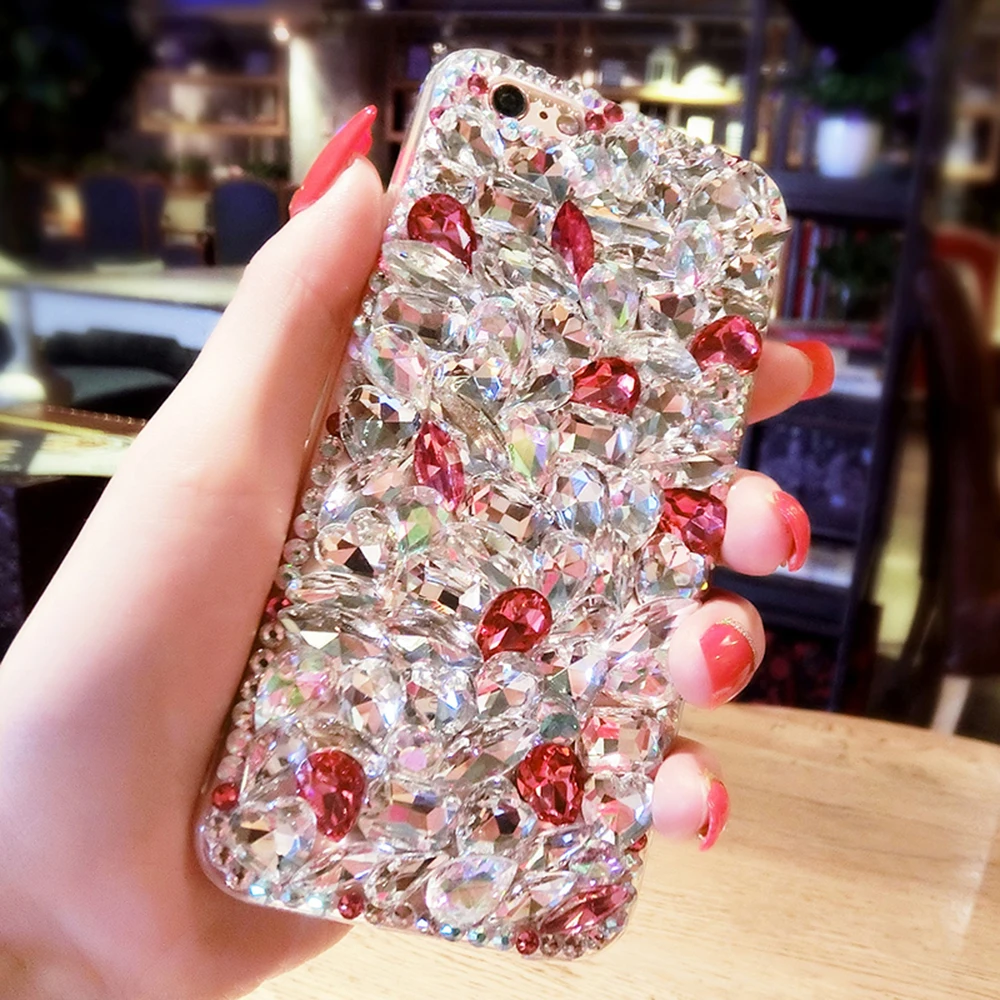 smartphone case For iPhone 7 Plus TPU+PC Acrylic Unique fashion Bling Diamond Luxury Glitter DIY Handmade Cute Shell Cover |