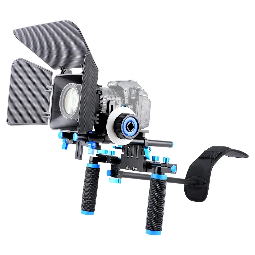 Professional DSLR Rig Shoulder Video Camera Stabilizer Matte Box + Follow Focus for Canon Nikon Sony dslr Camcorder | Электроника