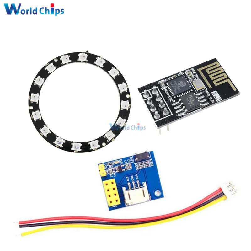 ESP8266 ESP 01 01S RGB LED контроллер Adpater WIFI модуль для Arduino IDE WS2812 WS2812B 16 бит световое кольцо