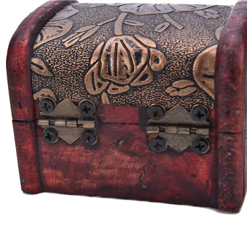 

1Pcs Treasure Vintage Chest Wood Box Case Organiser Wooden Carrrying Cases Jewelry Storage Random Send