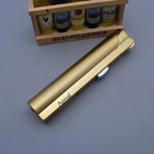Зажигалка для сигар, наполненная бутановой газовой зажигалкой, дымом, сигаретой, вспышкой, факелом, бензиновая зажигалка и газовой зажигалкой - Цвет: Цвет: желтый