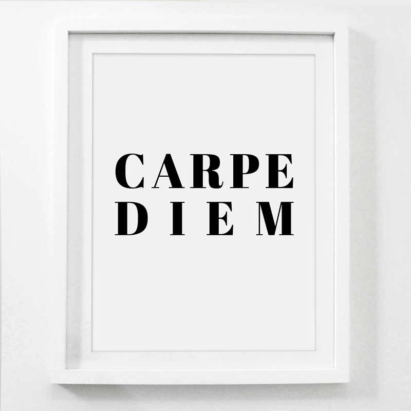 Carpe Diem печать дня типографический плакат настенный художественный декор