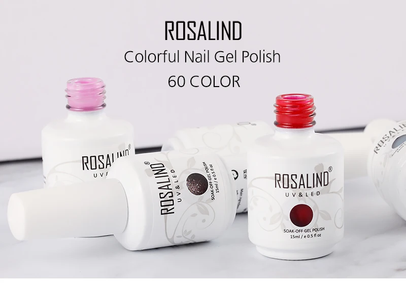 20 шт./компл.) ROSALIND 15 мл гель лак для ногтей Набор для наращивания ногтей УФ светодиодный светильник гель Лаки Дизайн Маникюр Топ основа под лак искусство
