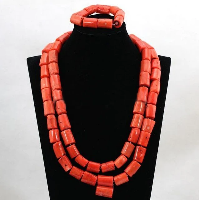 New Beautiful 45 inches Long Big Statement Coral Beads Jewelry Set for Men Necklace bracelet | Украшения и аксессуары