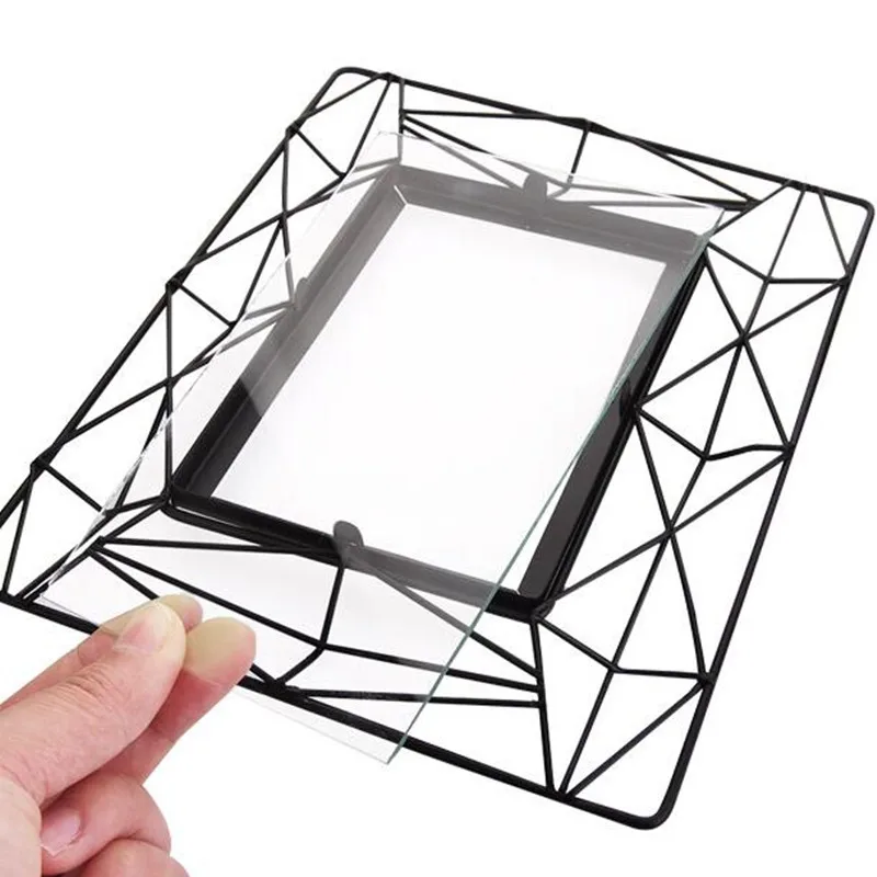 

6 Inch iron photo frame hollow Picture Frame Display Stand holder Home Decoration Accessories birthday wedding party supplies