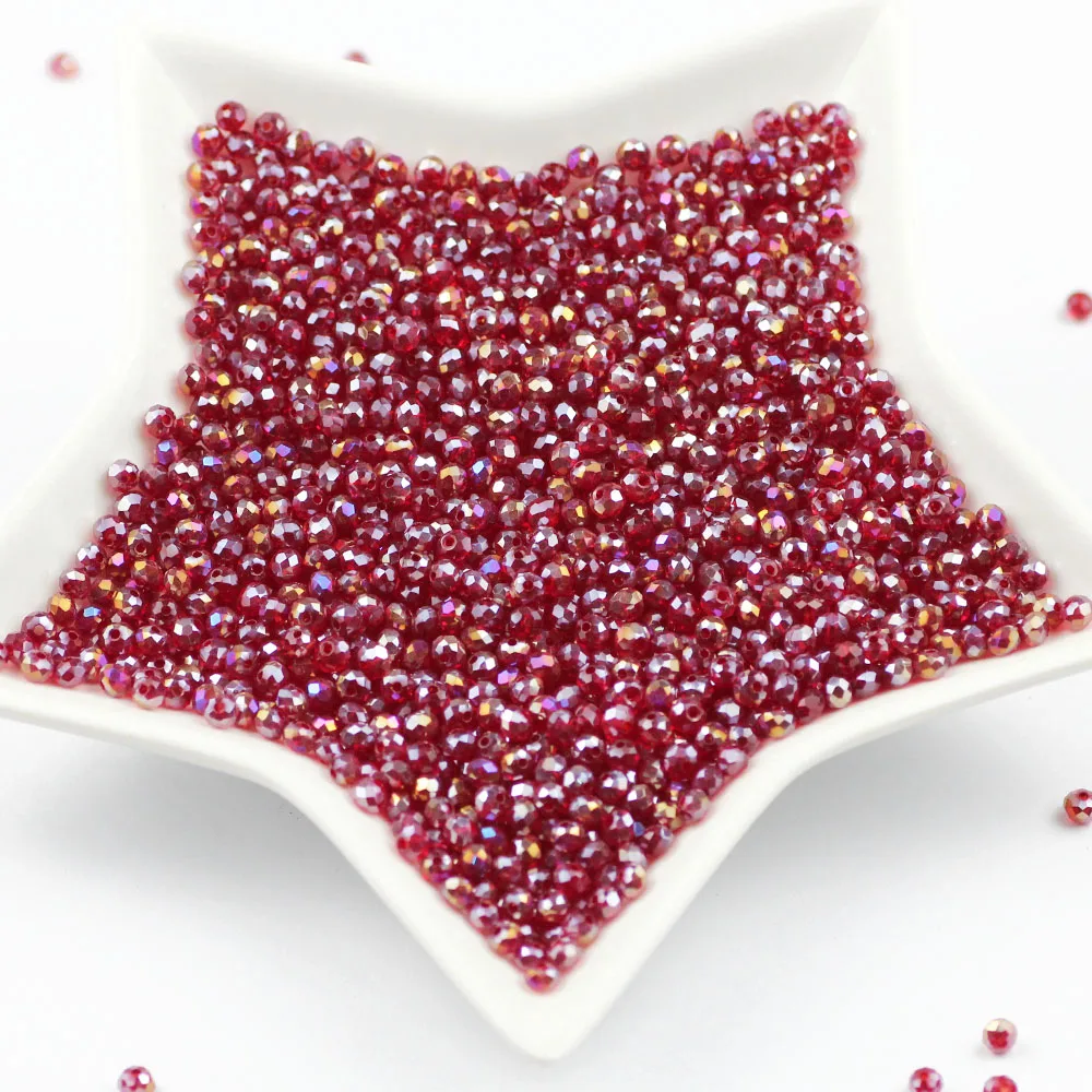 Темно-красные ab хрустальные бусины 4 мм 100 шт Круглые чешские стеклянные хрустальные/колесные бусины для diy ювелирных изделий Бисероплетение ювелирные изделия аксессуары