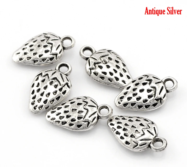 DoreenBeads цинковый сплав Подвески Клубника Фрукты античный серебряный цвет DIY