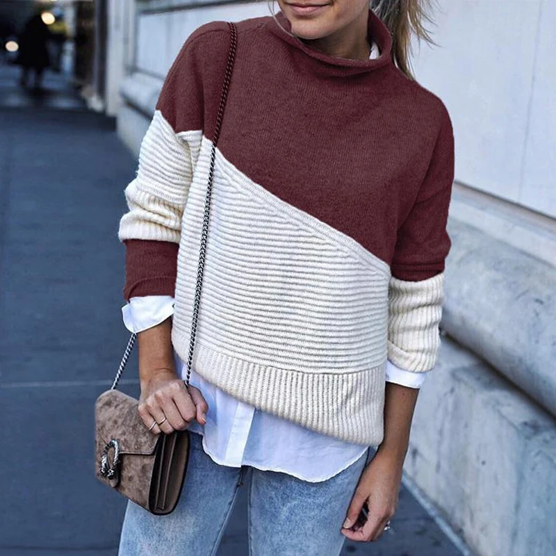 Savabien Sweater Women Invierno 2019 Pullover Irregular Sleeve Turtleneck Vintage Harajuku knitwear Black Streetwear | Женская одежда