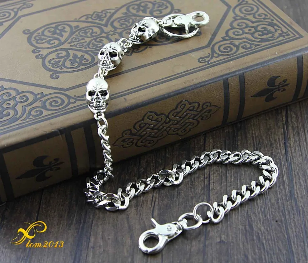 Простой прочный базовый чехол кошелек с имитацией черепа (21 дюйм) Серебряный