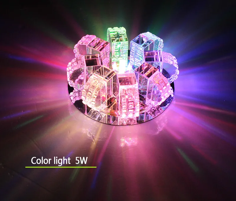 Laimaick 5W3W AC90-260V круглый хрустальный потолочный светильник для гостиной, лампа для помещений, Хрустальный светодиодный светильник для коридора