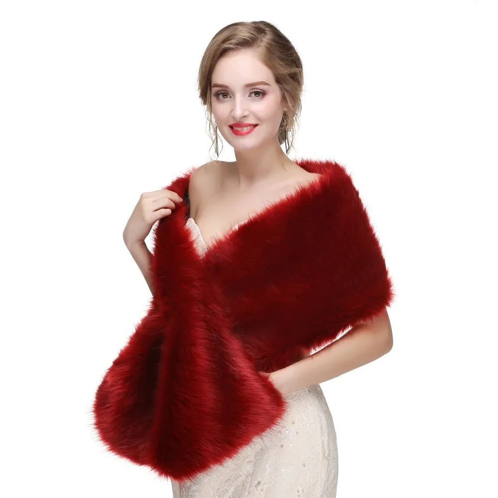 Forevergracedress 2019 Elegant Soft Autumn Winter Faux Fur Bride Wedding Wraps Bolero Jackets Bridal Coats Shawls Scarves PJ465 | Свадьбы и