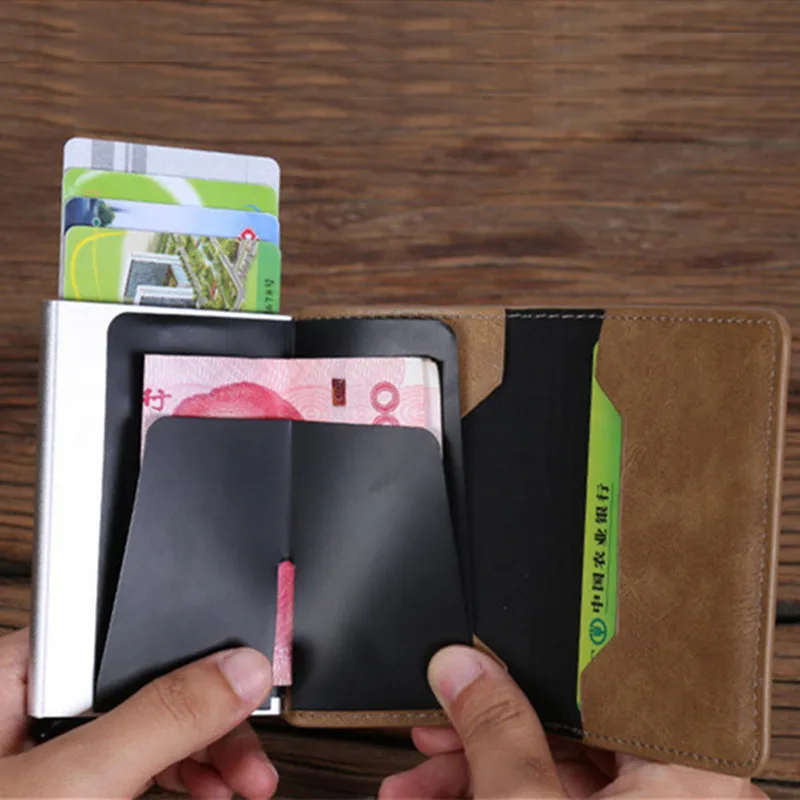 Кошелек ZOVYVOL Rfid мужской кошелек мини алюминиевый черный тонкий компактный Умный