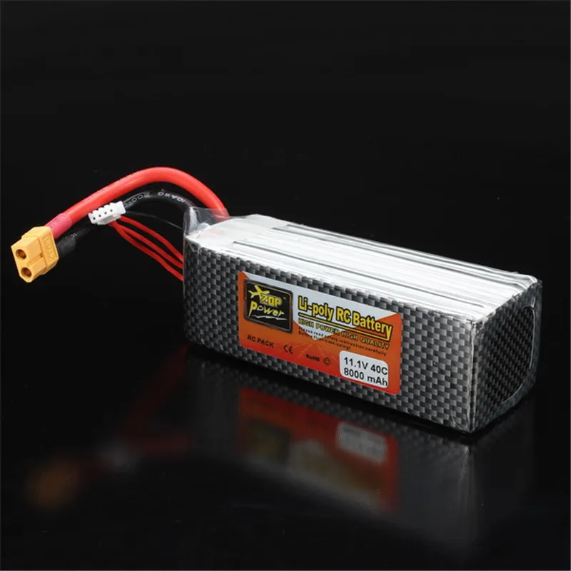 Аккумуляторная Lipo батарея ZOP Power 11 1 В 8000 мАч 3S 40C XT60 вилка с батарейным сигналом |