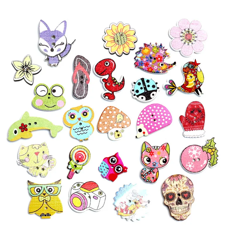 Деревянные пуговицы для шитья одежды 50 шт. декоративные тканевые скрапбукинга